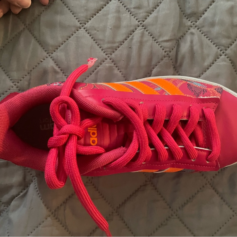 Adidas Vibrant Pink and Orange Sneakers - Picture 5 of 10